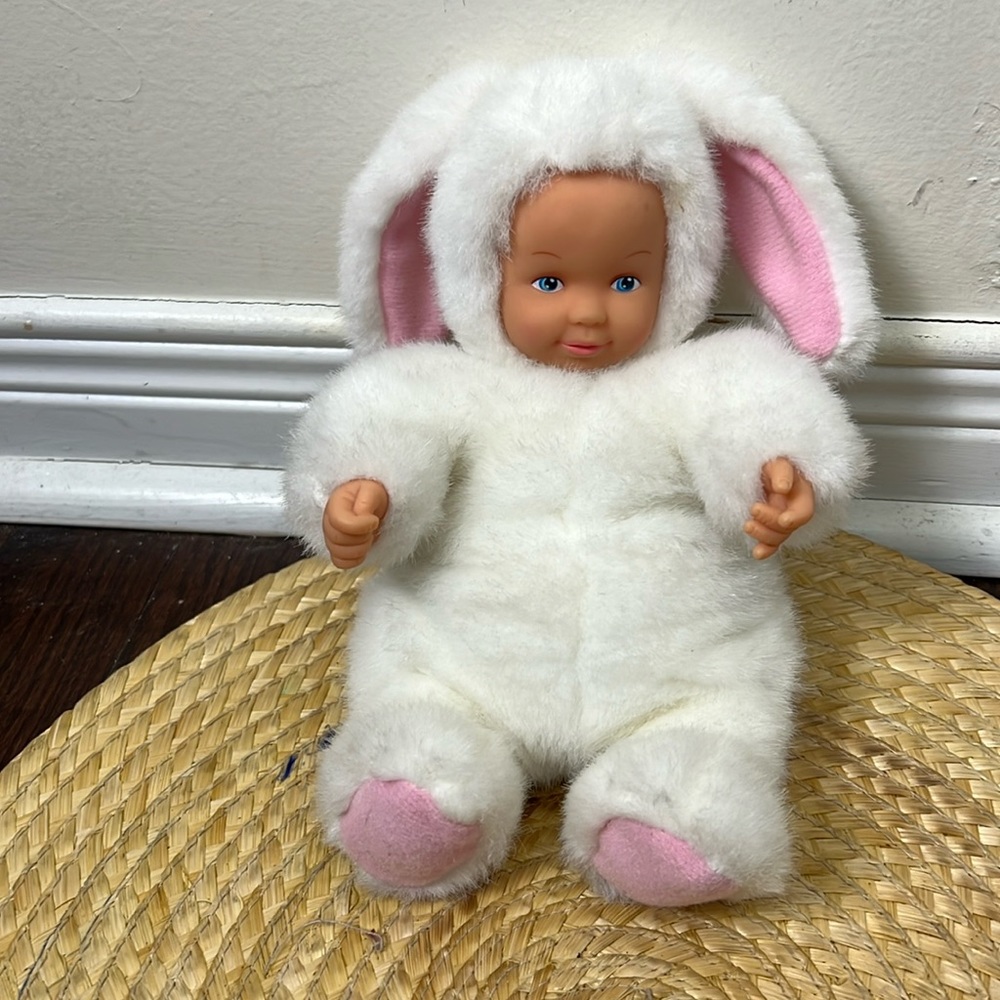 Vintage Anne Geddes Baby Easter Bunny Plush 8” in Height